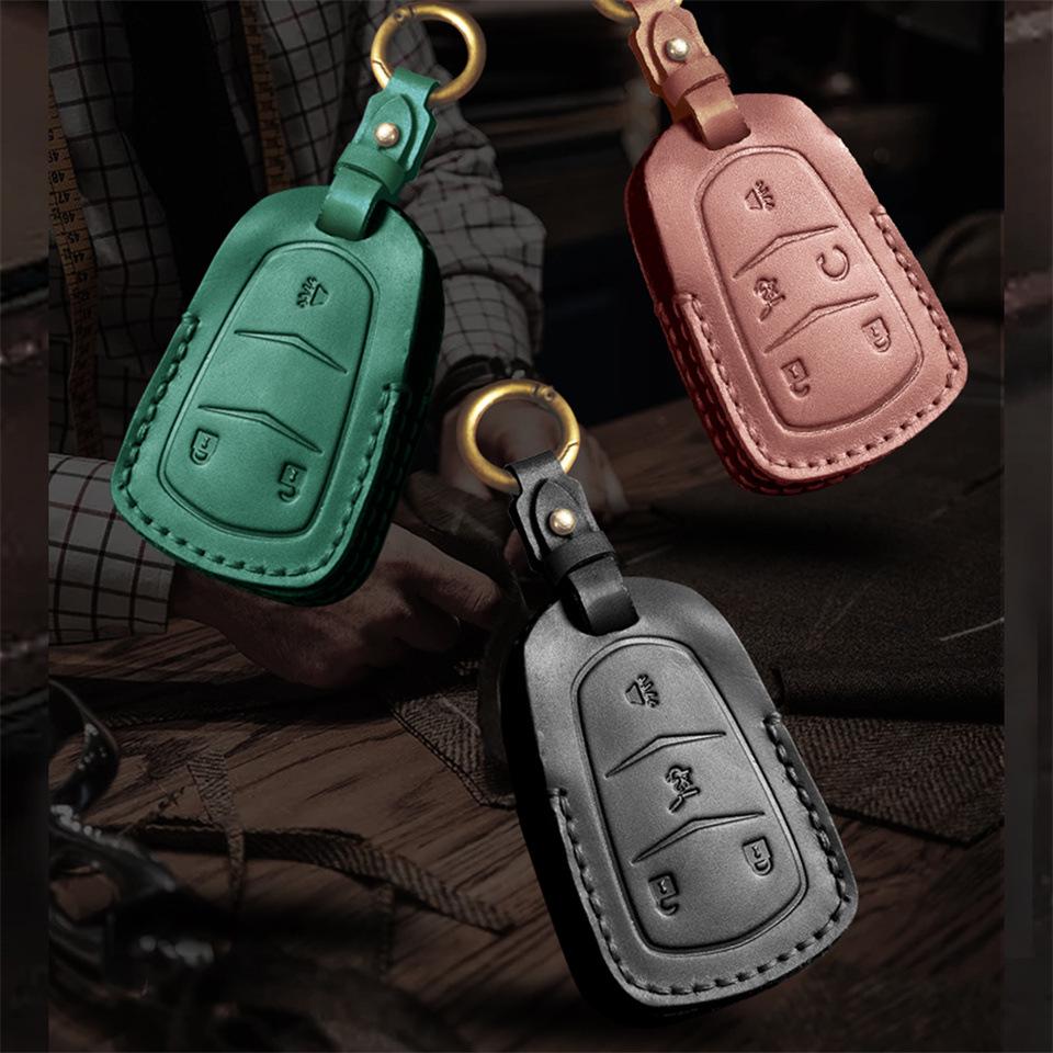 Кожаный чехол для ключа Cadillac для CT4/CT5/CT6/XT4/XT5/XT6 - Премиальная защита.