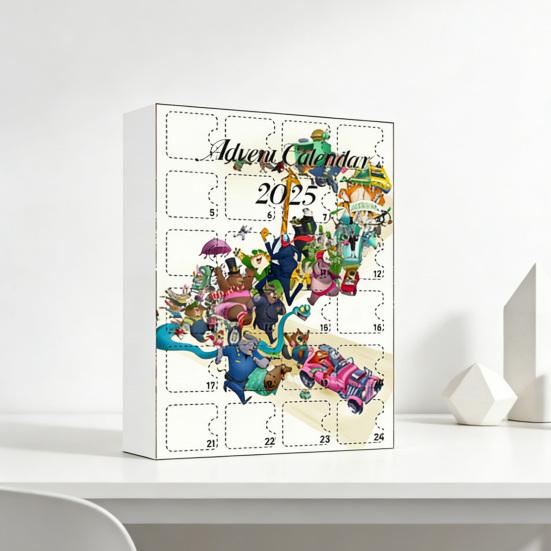 Адвент-календарь 24-дневный праздничный обратный отсчет с 24 акриловыми мультяшными фигурками животных, подарки на тему аниме для детей, взрослых, фанатов