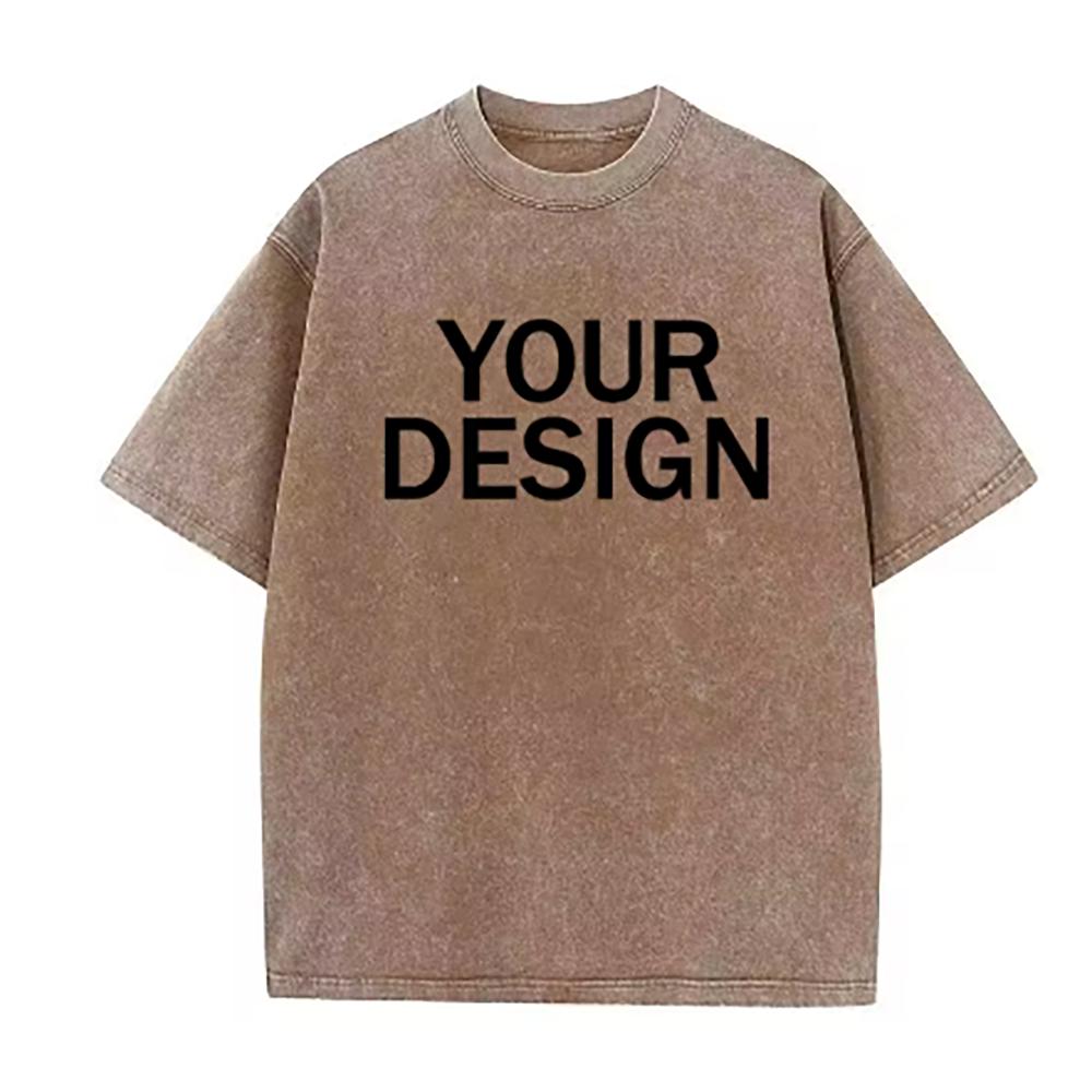 Футболка DIY 0101 из хлопка с винтажным принтом на заказ, оверсайз, с коротким рукавом, футболка в стиле рэпера, уличная одежда, мужская футболка