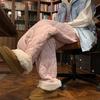Мужские зимние флисовые брюки с плюшевой подкладкой, ветрозащитные, термо, свободные, эластичная талия, широкие