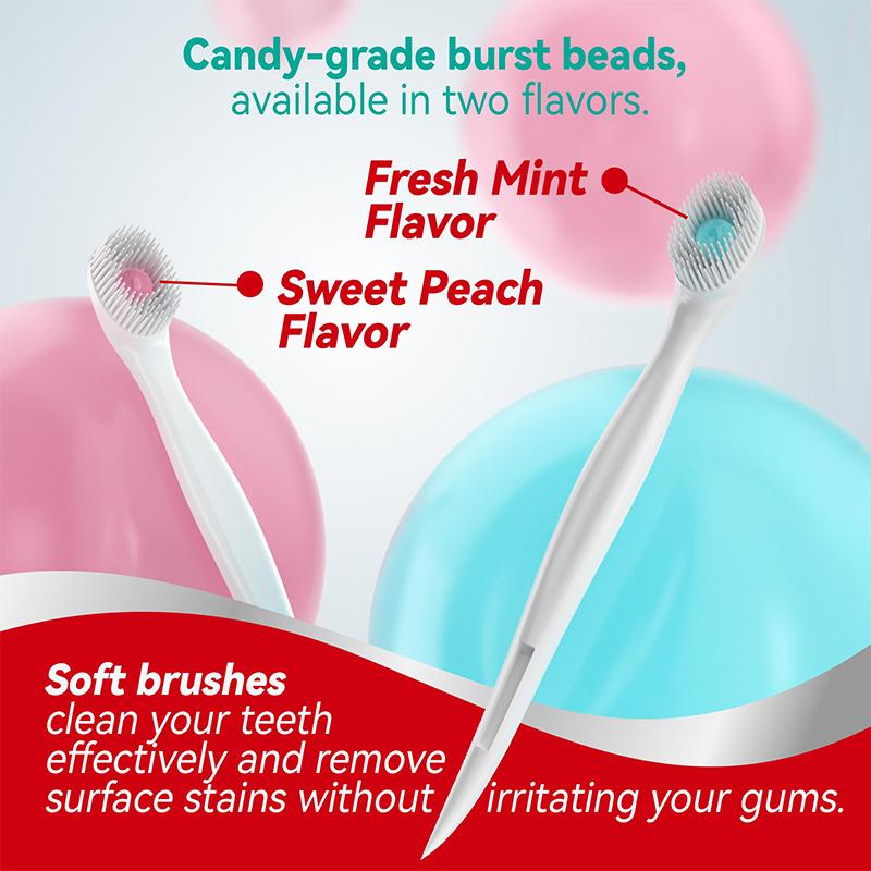 20 шт. портативная зубная щетка для путешествий мини зубная щетка с взорванными шариками одноразовая чистящая зубная щетка для взрослых в индивидуальной упаковке