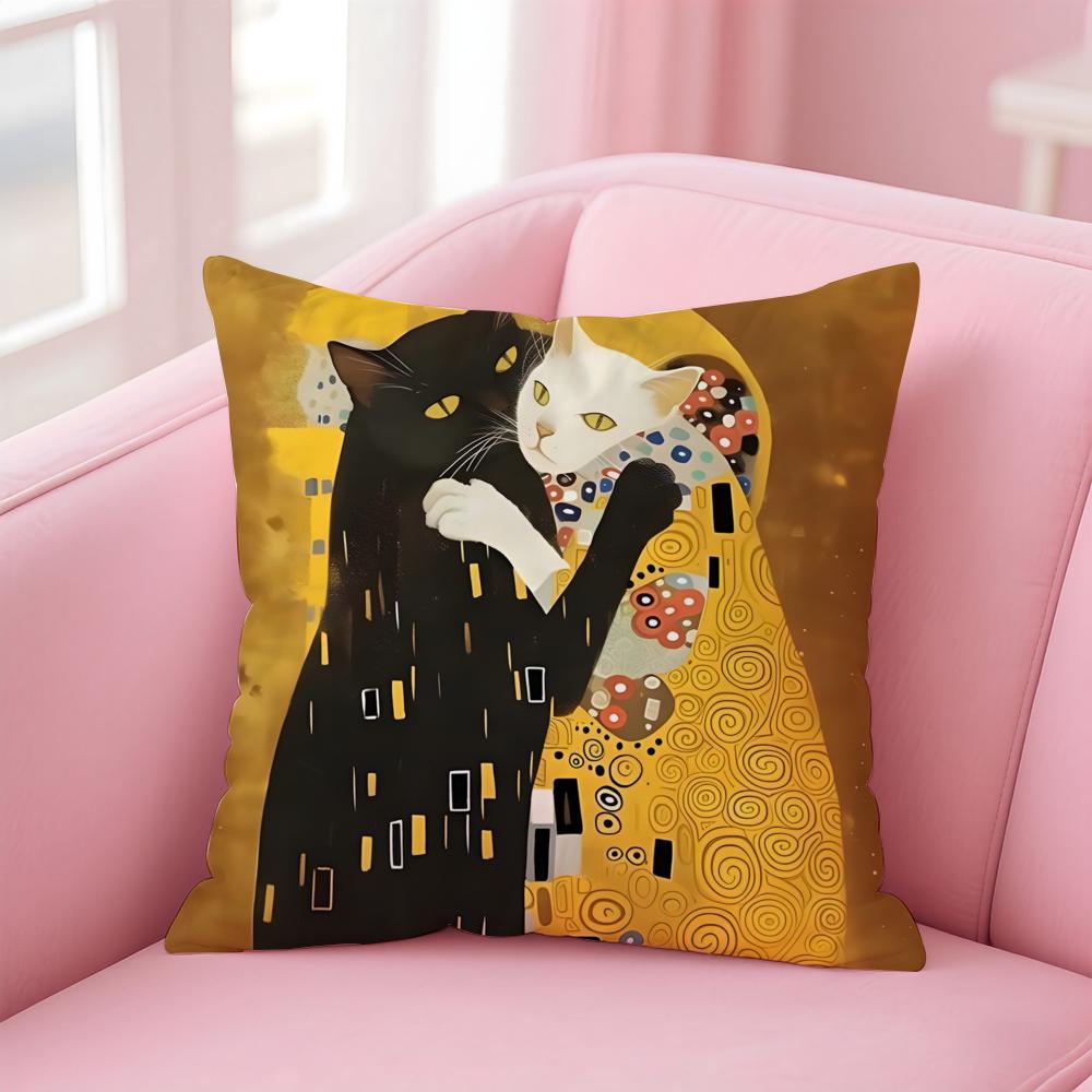 Art Gorgeous GGustav KKlimt Oil Painting Cushion Cover Pillow Case Soft Skin Friendly Fabric Comfort Concealed Zipper