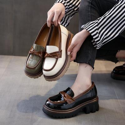 Лоферы женские Туфли Мэри Джейн на платформе Женские повседневные туфли-лодочки без застежек Дизайнерские элегантные туфли для офиса Обувь на толстом каблуке