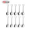 10PCS Stainless Steel Shovel Coffee Spoon Set Scoop Shovel Creative Tea-spoon Ice Cream Dessert Spoon Birthday Gift Tableware