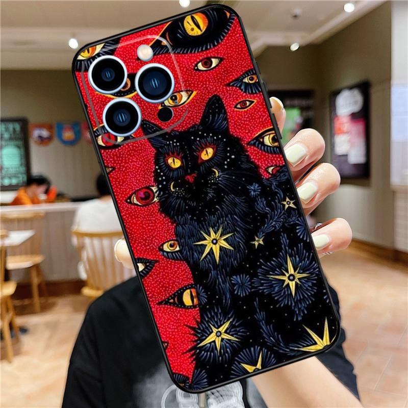 Чехол для телефона с иллюстрацией глаза для iPhone 11 12 13 14 16 15 Pro Max Mini XS X XR 7 8 Plus Мягкий защитный чехол
