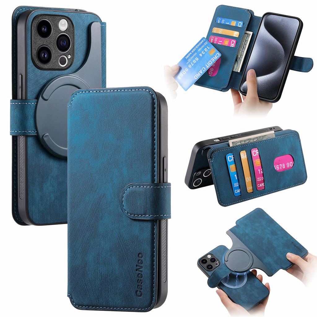 CASENEO MW-03 For iPhone 13 Pro Max Case with Detachable Wallet Leather+TPU Phone Cover