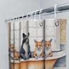 Причудливый декор ванной комнаты: Лисы, купающиеся в роскоши, 3D-печатная шторка для душа для украшения дома, белая, оранжевая, красочная, животная при
