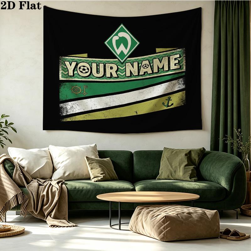 Custom Name SV Werder Bremen Printed Tapestry – Wall Hanging for Bedrooms, Dorms, and Home Decor