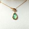 Used K18 Diamond 2-way Necklace Green Quartz