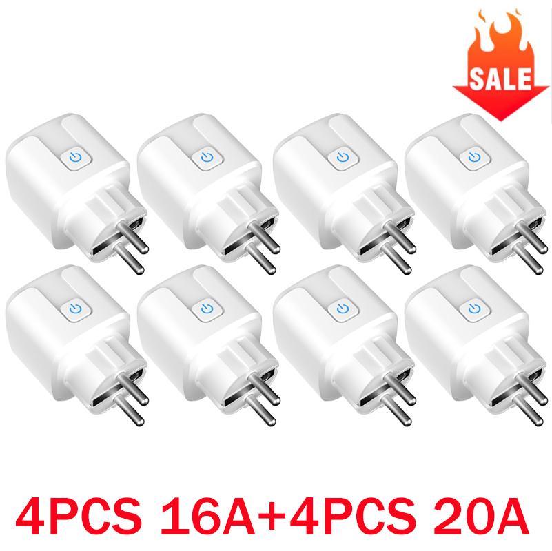 Умная розетка EU 16A/20A AC100-240V Wifi Умная розетка с питанием Alexa Google Home Голосовое управление Tuya Smart Life APP