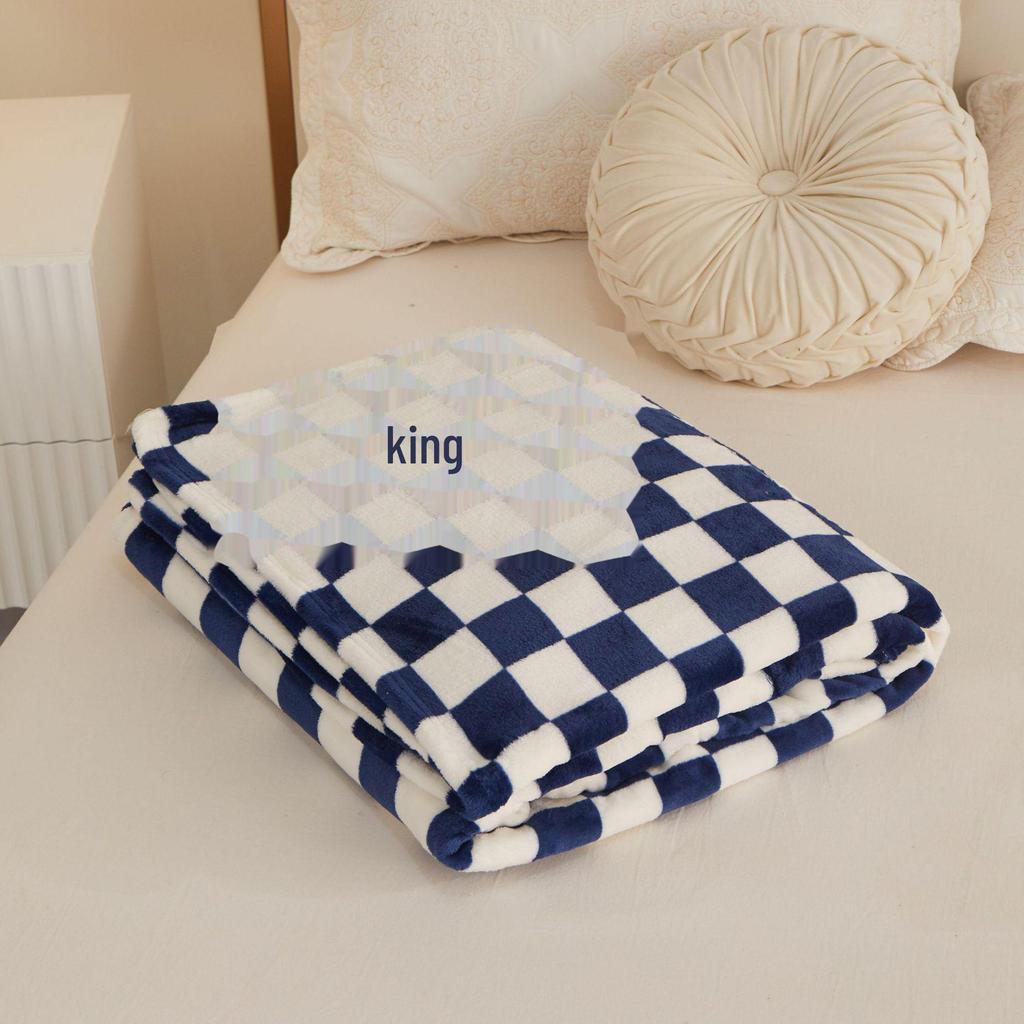 Одеяло из ворса фланели с утолщенным молочным ворсом в шахматном порядке – подарочное одеяло, клетчатый дизайн