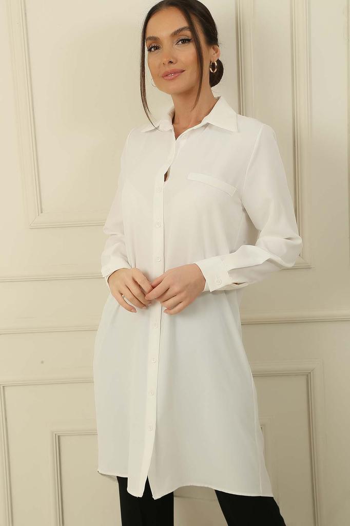 Рубашка-туника Charmia с ложными карманами и пуговицами спереди