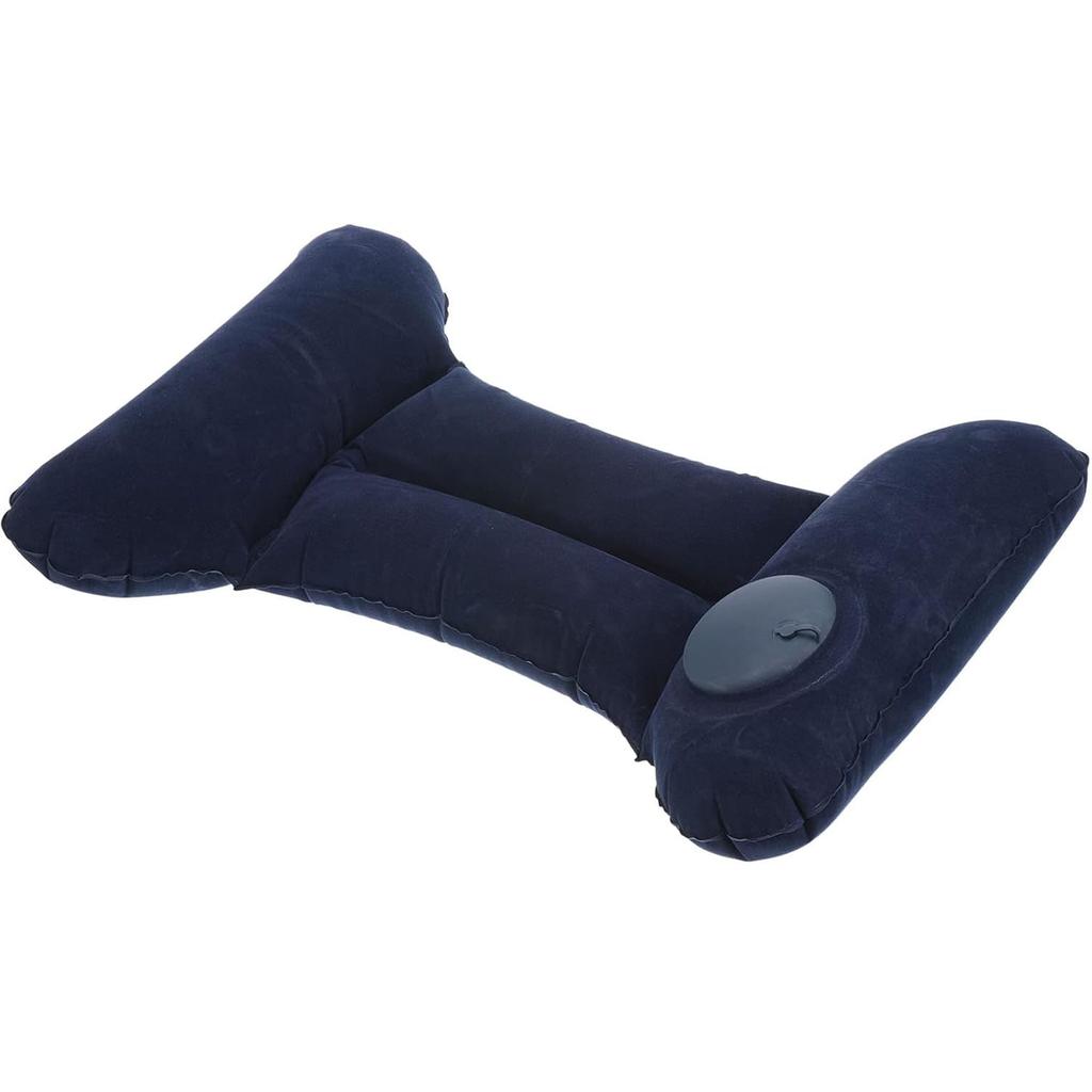 1-Piece H-Shaped Inflatable Travel Lumbar Pillow, Portable Travel Pvc Flocking Press-Inflatable Lumbar Support Pillow, Office Chair Backrest Pillow