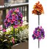 Decorative Patio Garden Accents Artificial Petunia Flower Stake, Fake Morning Glory Ground Stake Flower, Arrangement Outdoor UV?Resistant