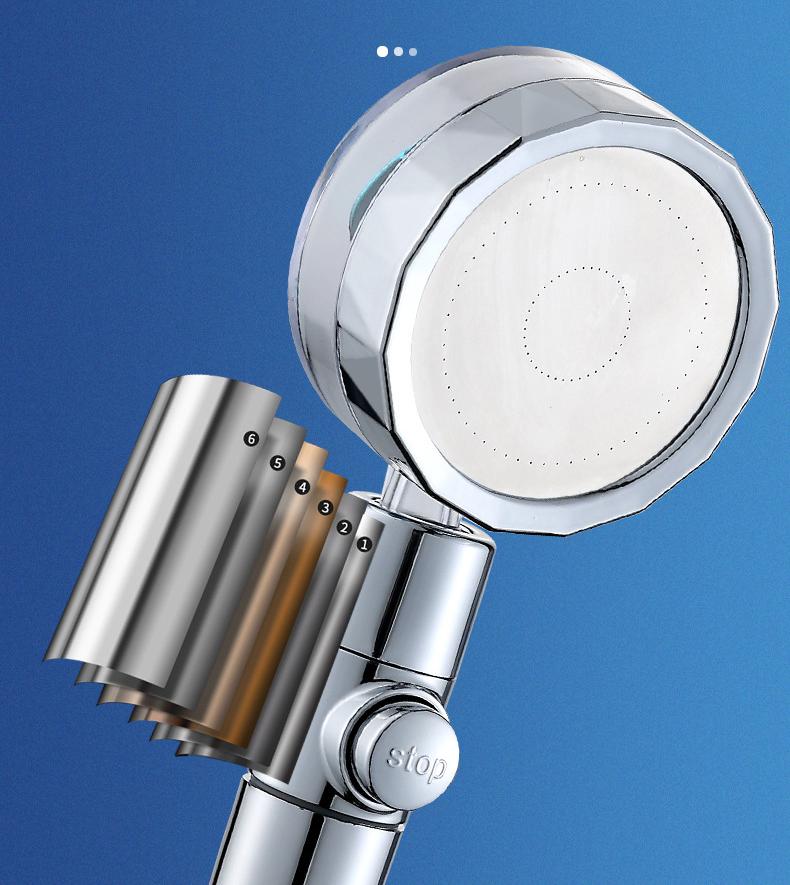360 Degree Spinning Shower Head Turbo Fan Shower Head Filter Ionic Shower Head