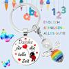 1PC Rainbow Bee German Love Ladybug DANKE Time Gem Keychain Car Fan Keychain for Gift