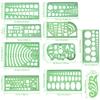 11Pcs Geometric Drawings Templates Measuring Drafting Stencils Measuring Tools Building Geometric Kit for Office School