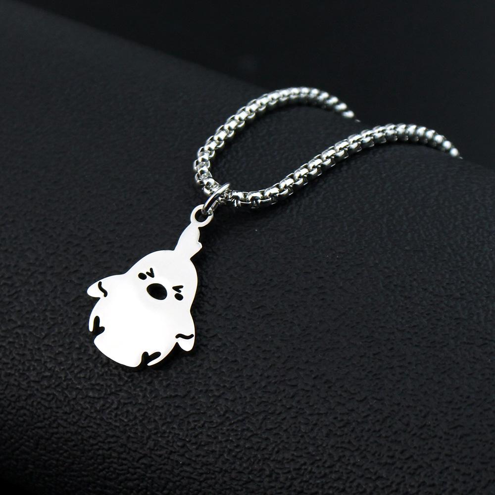 Genshin Impact Titanium Pendant Necklaces Element Pyro Hydro Anemo Electro Dengro Cyro Geo Hutao Boo Jewelry for Players Fans