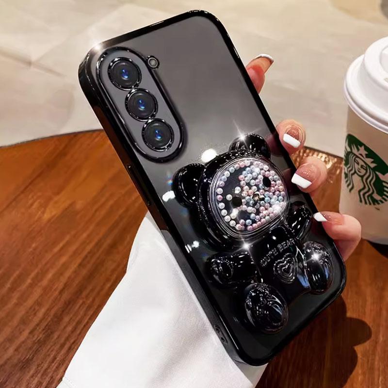 Чехол-держатель для телефона с блестящим медвежьим кронштейном для Moto G60S G60 G30 G20 G10 G22 G32 G42 G52 G62 G82 E20 E13, мягкий чехол