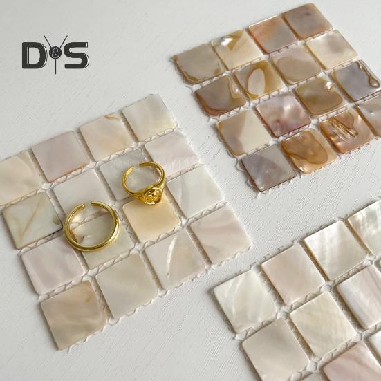 Natural Shell Square Coaster Mosaic Heat Insulation Home Decoration Placemats Photography Props Mats for Family Dining Table Coffee Shop