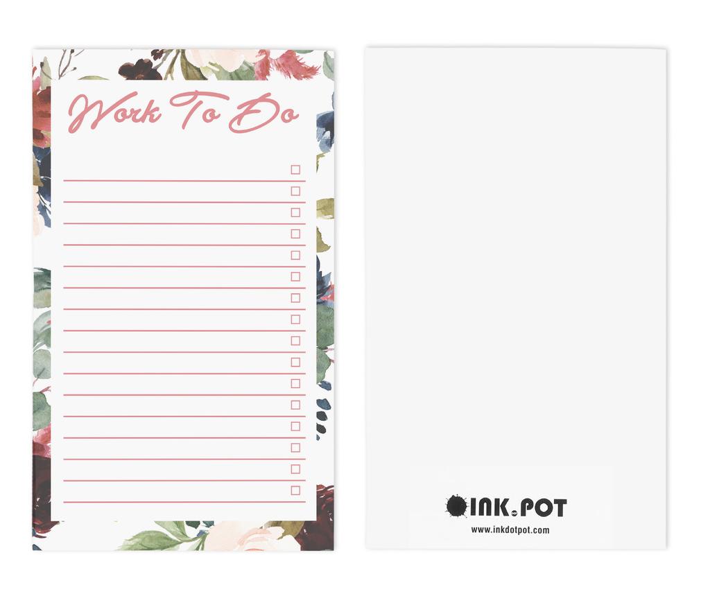 Inkdotpot Daily Planner List Pad Notepads Memo Pad, Undated To-Do List Tear Off Pad - 4.5 X 7.5 Inches (50 Sheets) Organizer