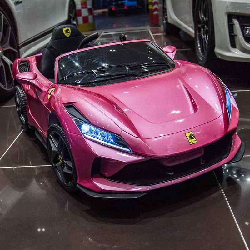 Детский электрический четырехколесный автомобиль-каталка с пультом дистанционного управления, перезаряжаемый, двухместный