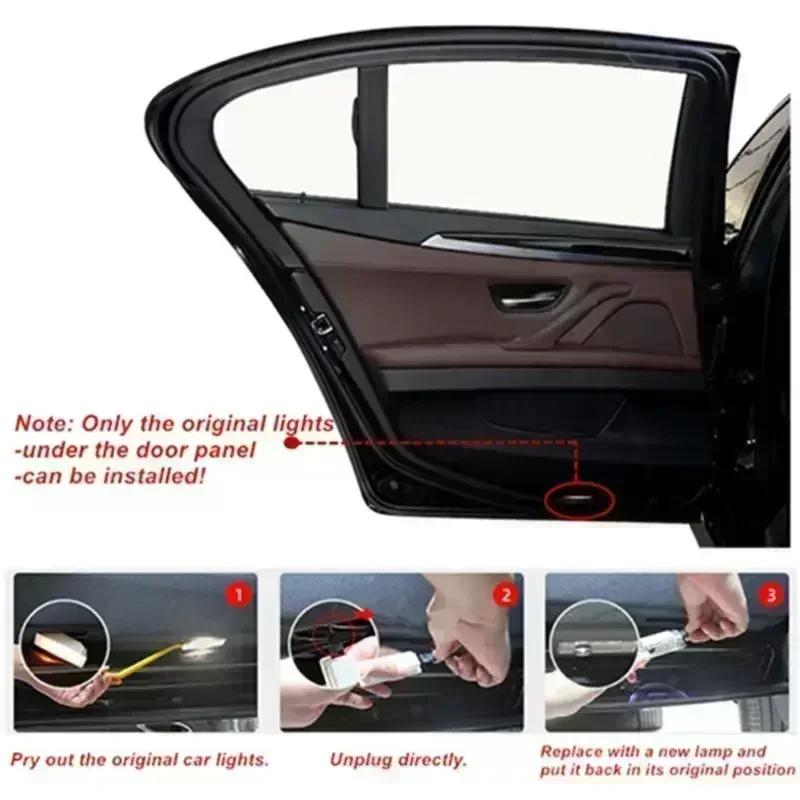 /2/4Pcs Led Car Door Light Welcome Projector Logo Ghost Shadow Lamp For BMW E60 E61 E90 E91 E92 E93 F10 F11 GT Z4 Accessories