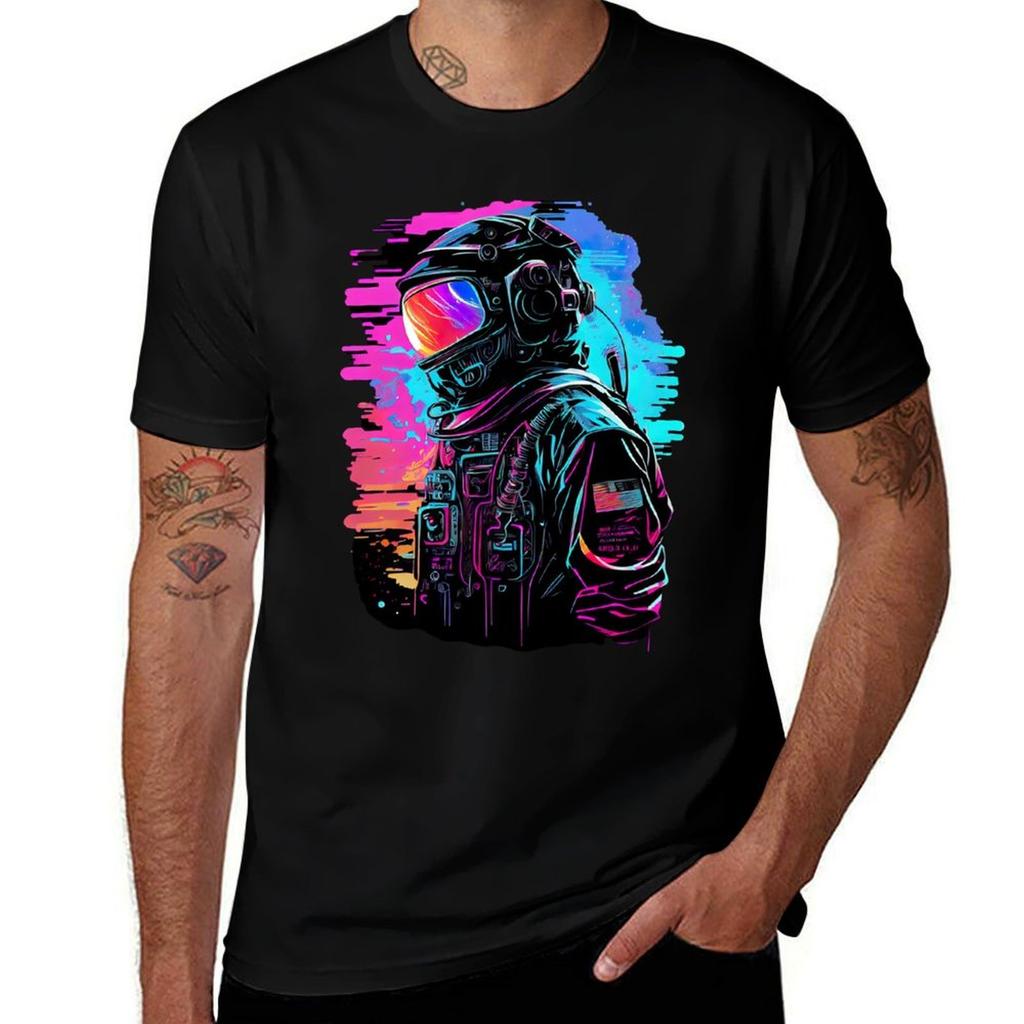 Synthwave Retrowave Astronaut Retro Graphic Tshirt Holiday Lightweight Tshirt