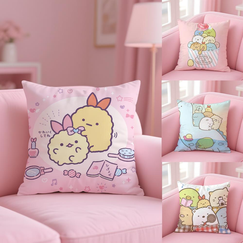 Sumikkogurashi Наволочка Плюшевая Ткань Мягкая Двусторонняя Печать Диван Теплый Зимний Домашний Подарок Наволочка