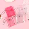 Glitter Transparent Coin Purse Pvc Photo Card Wallet For Girls Clear Mini Hasp Change Pouch Keychain