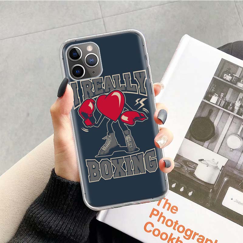 Boxing Gloves Phone Case For Apple iPhone 17 Air 16 15 Plus 14 + 13 Mini 12 11 Pro Max 7 8 SE 16Max Soft Shell Cover Coque 17 Ai