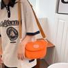 Solid Color Canvas Crossbody Bag Korean Style Dumplings Bag Portable Sports Shoulder Bag  Student