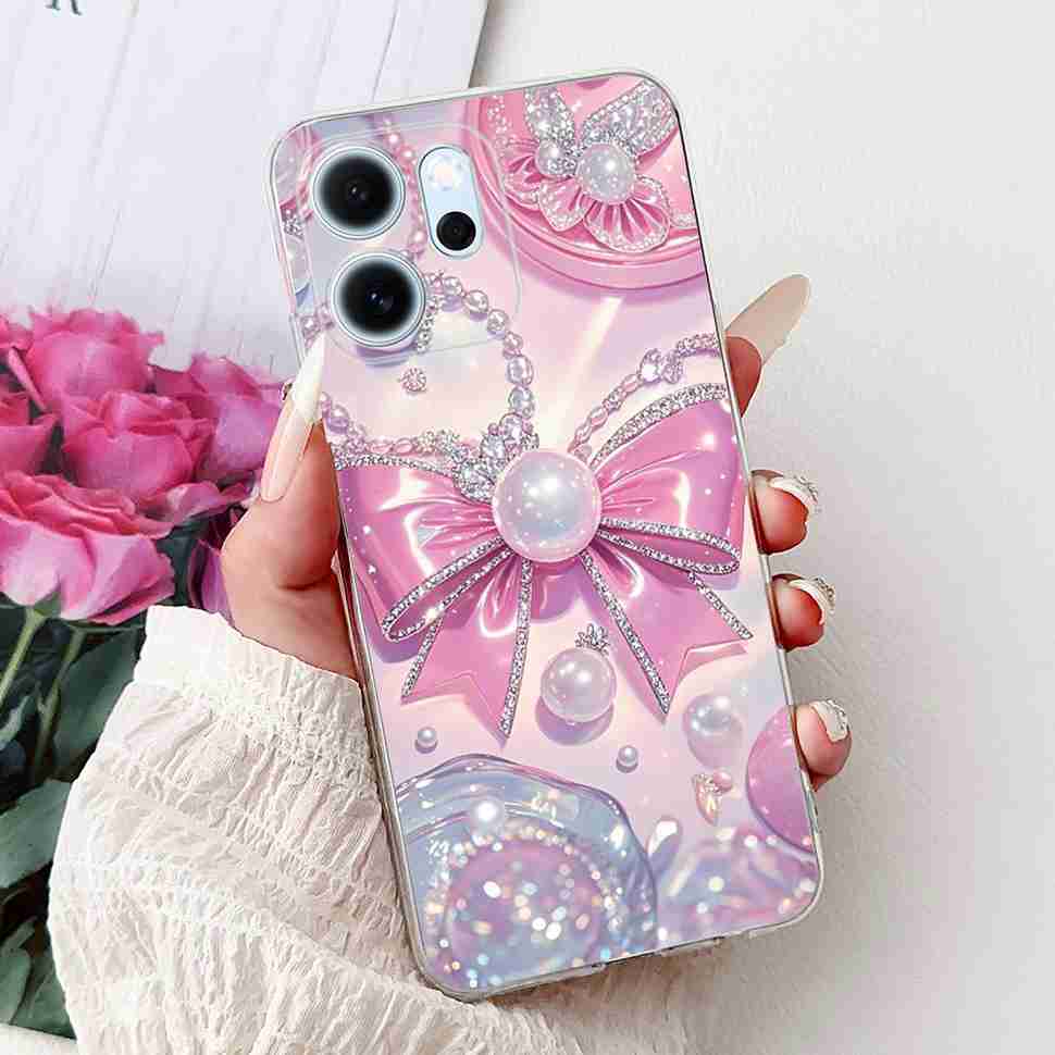 For Oppo Reno14 F 5G CPH27436.57" Case Colorful Butterfly Flowers TPU Soft Silicone Cover For Oppo Reno 14 F RENO14F Phone Cases