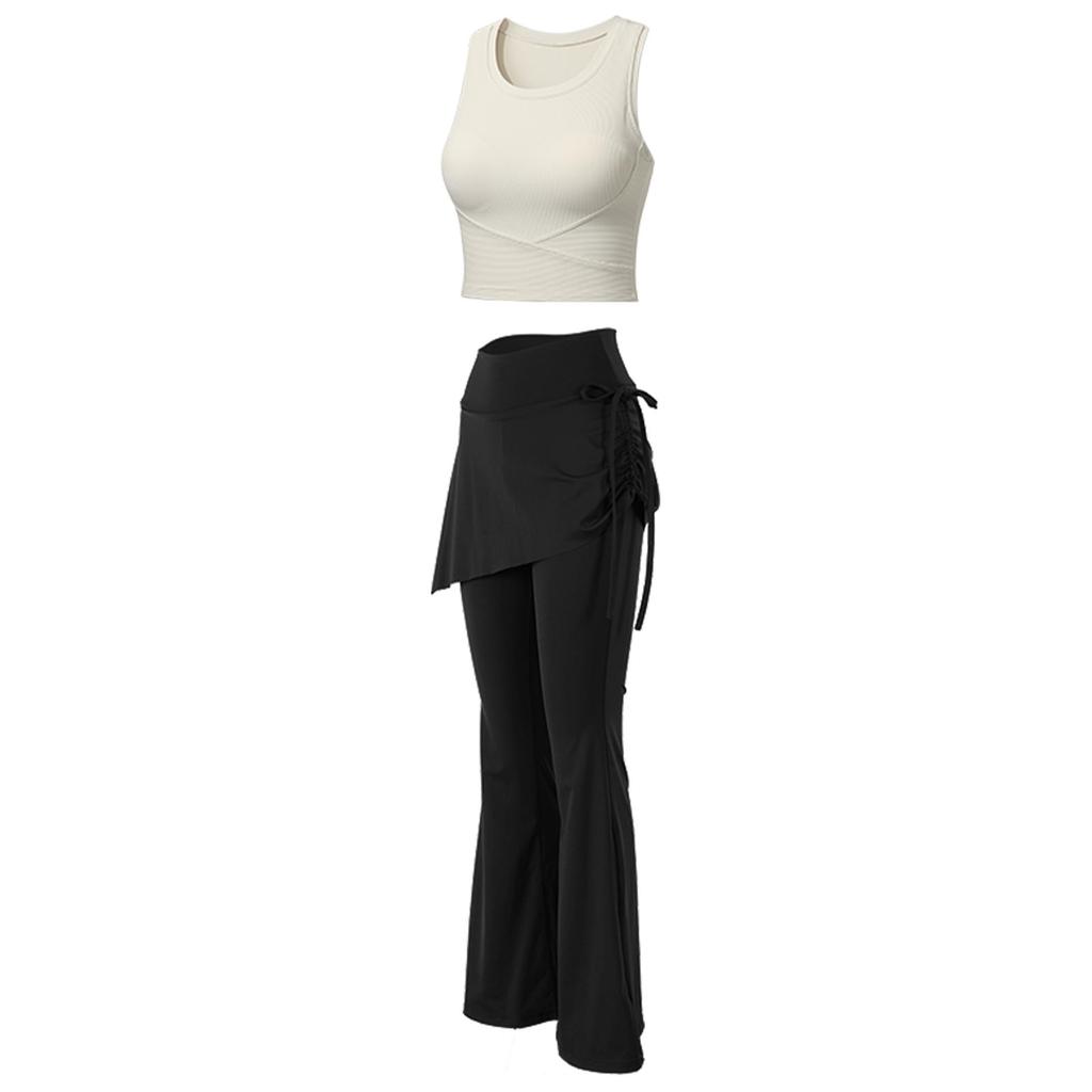 Spring 2025 Fashion Yoga Skirt Pants: Flared Fitness Trousers for Running & Sports