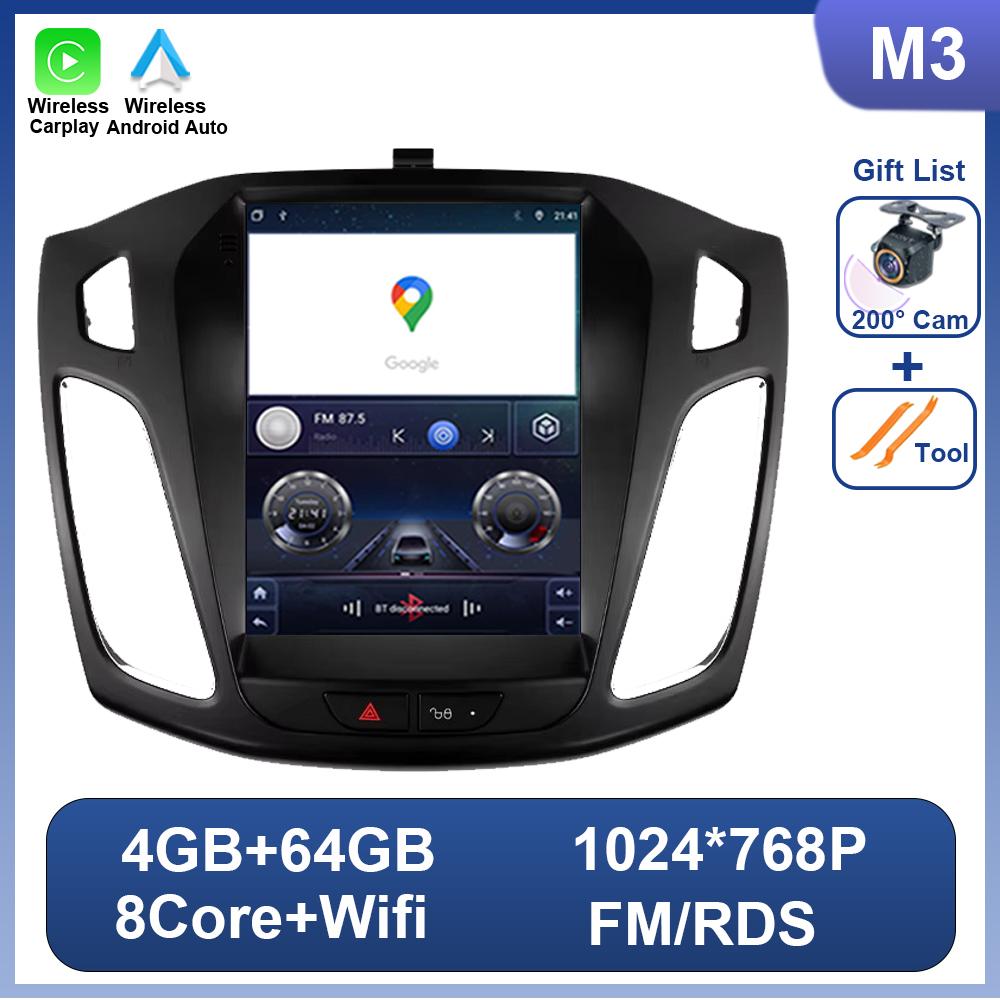 9,7-дюймовый сенсорный экран для Ford Focus 3 Mk 3 2011-2019 в стиле Tesla Автомагнитола Мультимедийный плеер Нет 2 DIN Автомагнитола Android 14