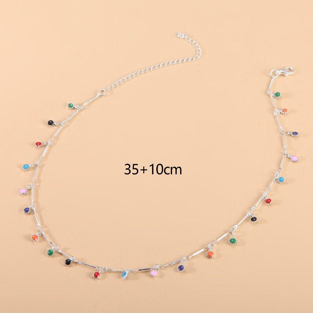 Retro Short Choker Candy Color Clavicular Chain Fashion Jewelry Collar Women