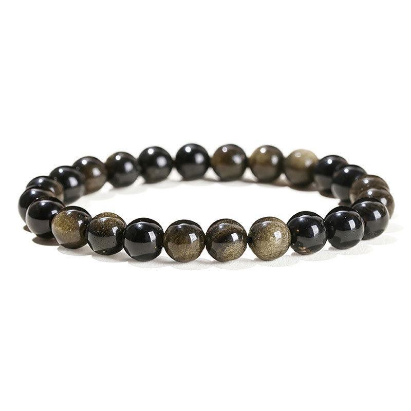 Браслет из натурального хрустального агата с тигровым глазом - стильные круглые бусины, украшения унисекс