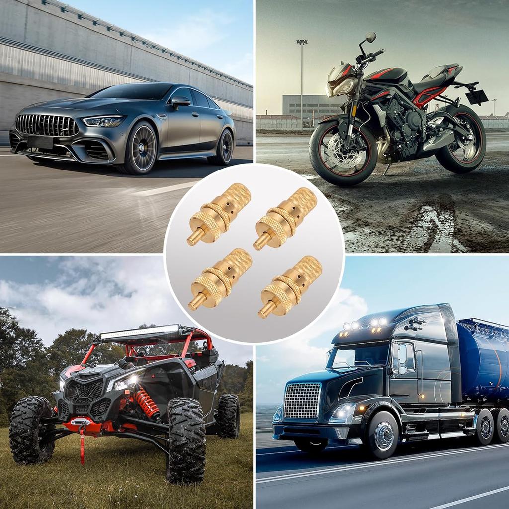 Spurtar Tire Deflator, 6-30 PSI Air Down Tire Deflators Offroad Accessories For Jeep, Car, Truck, Motorcycle, And ATV (4 Pack With Storage Bag)