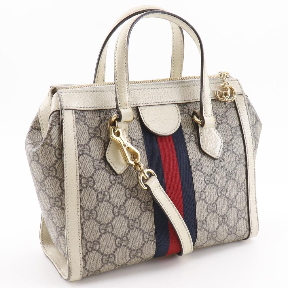 GUCCI Off-dias Small Handbag 547551 2WAYShoulder beige GG Supreme Canvas Women Used