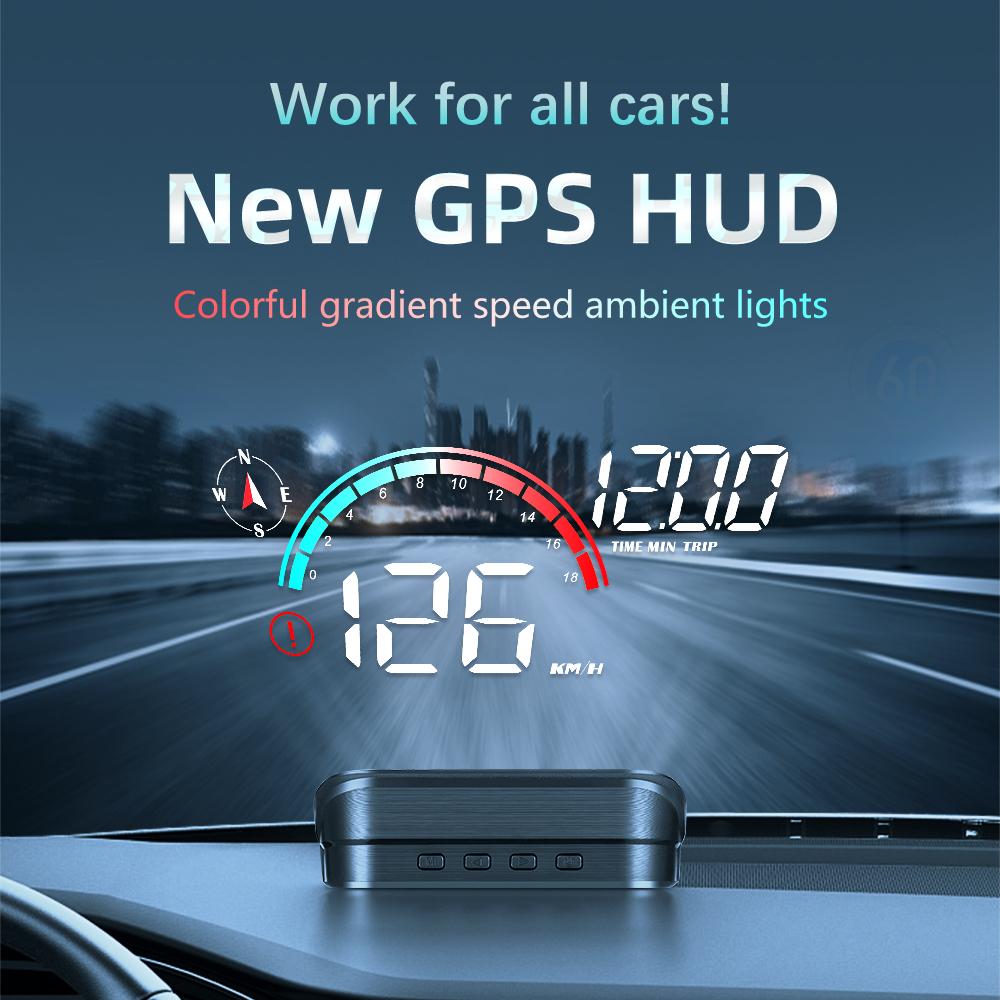 AD M22 Head Up Display Универсальный GPS HUD Цифровой спидометр LCD Проекция на стекло Автомобильный спидометр Проектор на лобовое стекло Часы