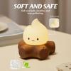 Cute Campfire Night Light Silicone Sleeping Nightlight With Stepless Dimming Rechargeable Beside Lamp For Halloween Decor