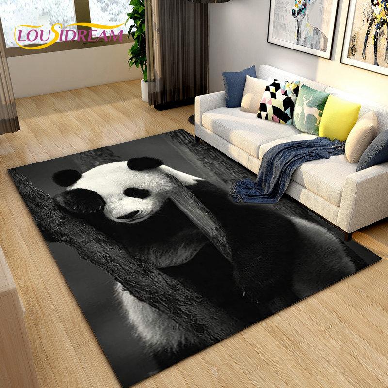 3D Cartoon Cute Panda Area Rug,Carpet Rug for Living Room Children's Room Decoration,Kid Play Crawl Soft Non-slip Floor Mat Gift