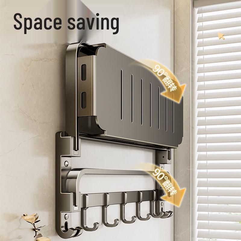 Настенная складная вешалка для полотенец для ванной без сверления
