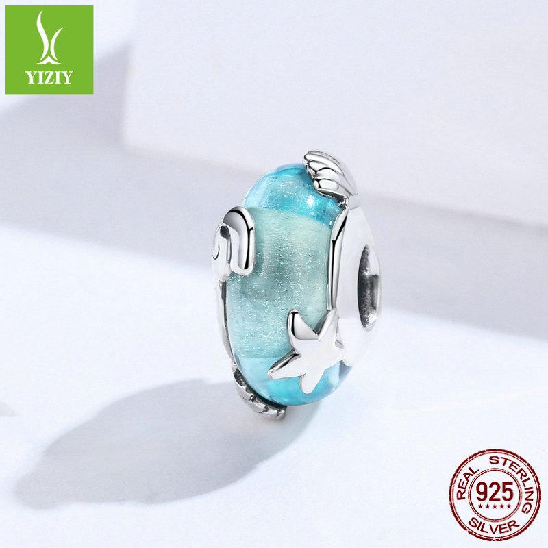 Ювелирные изделия из стерлингового серебра 925 пробы с бисерным стеклом «Океанский мир»