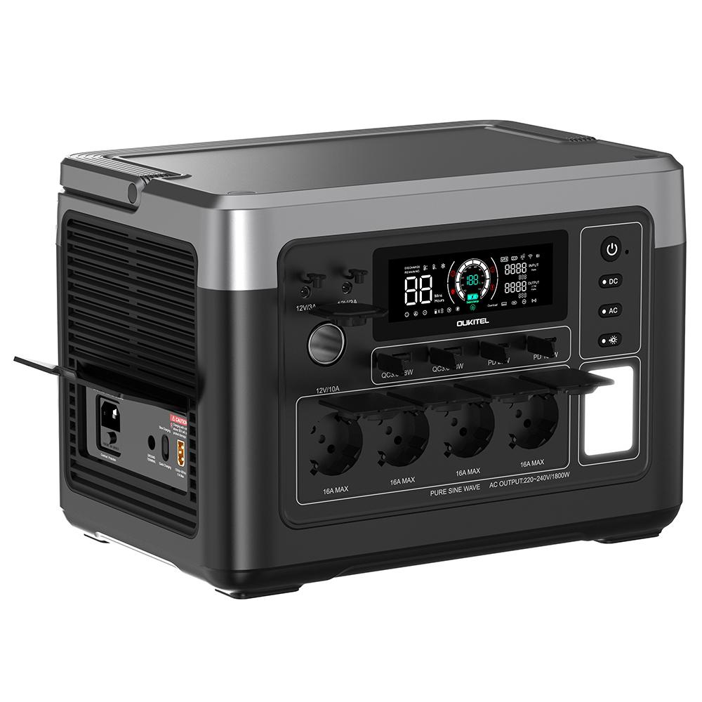 Портативная электростанция OUKITEL P1000 PLUS, 1800 Вт 1024 Втч, солнечный генератор с аккумулятором LiFePO4, быстрая зарядка