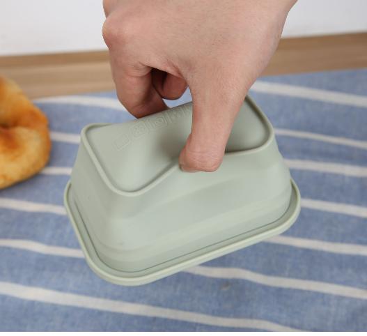 LFGB-grade Heatable Food Grade Silicone Collapsible Lunch Box Travel-friendly Storage Container