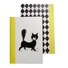 Chats Dubout [Q9232] - Блокнот «Chats Dubout» желтый белый черный (резеда) - 14. 7x10. 5 см