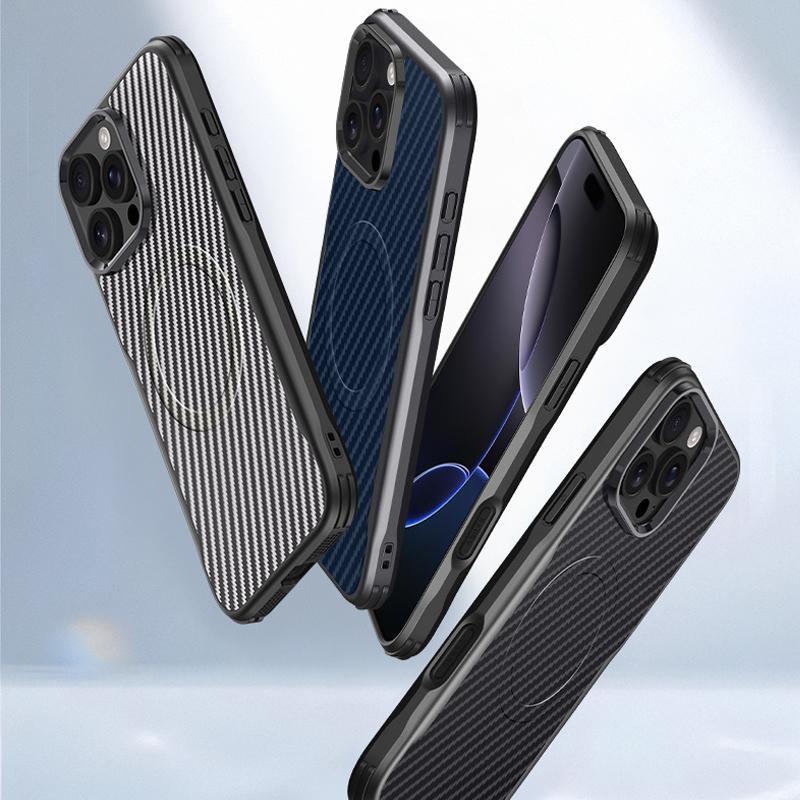 Для чехла-бампера Magsafe для iPhone 16 Pro Max, прочный чехол из кевларового волокна для Apple 15 14 13 12 Pro Max, чехол Magsafe для беспроводной зарядки