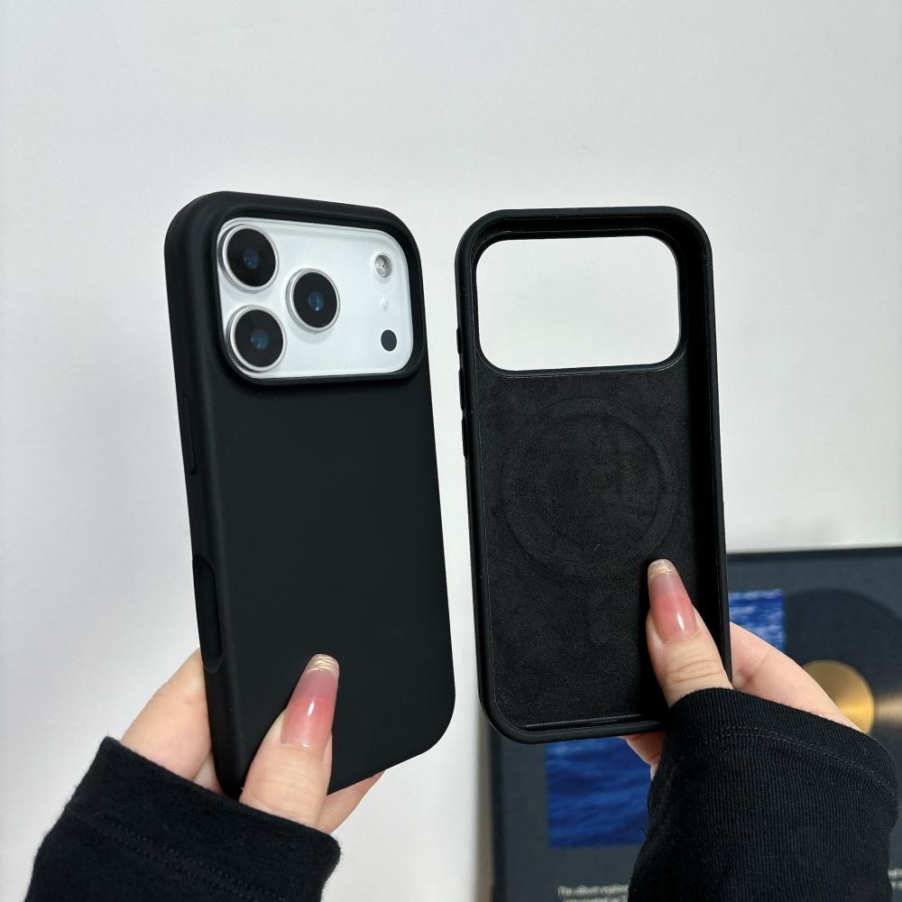 Soft Frosted Silicone Builtin Magsafe Magnetic Phone Case For iPhone 17 Air 16 15 14 13 12 11 Plus Pro Max Wireless Charge Cover