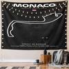 Monaco Grand Prix Circuit Outline Design Pattern Wall Hanging Tapestry Decorative Tapestry Home Decor for Bedroom and Living Room